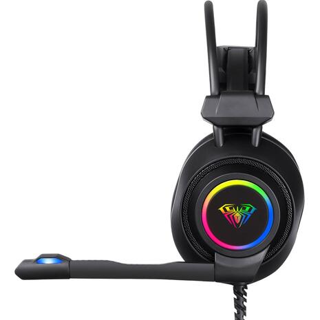Ακουστικά AULA gaming headset Mountain S600, RGB, USB, 50mm, μαύρο